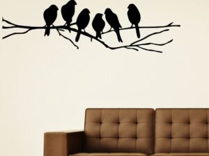 Seis pajaros sobre rama