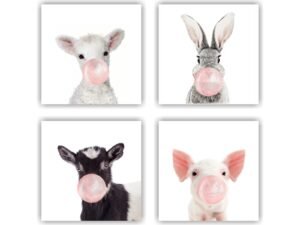 Retablos Animals Pink Bubble Gum D