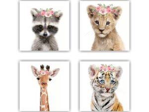 Retablos Animals Crown of Flowers B