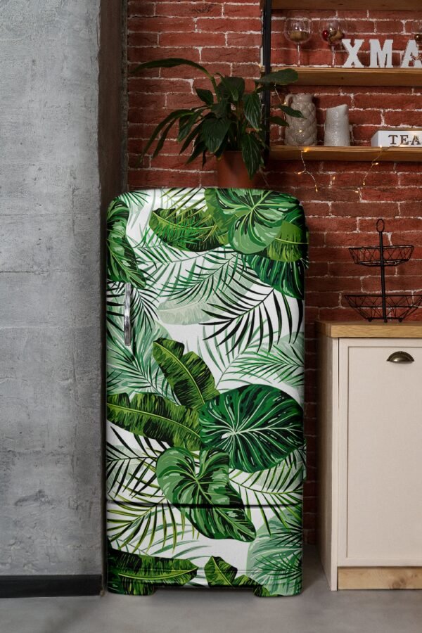 Vinilo Nevera Hojas Tropicales