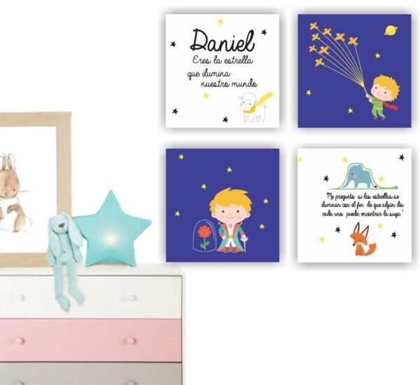 Retablos El Principito 2 (Nombre Personalizado)
