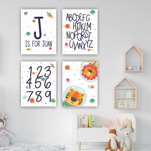 Retablos Space Animals (Nombre Personalizado)