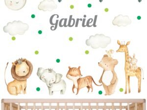 Safari Watercolor Niño (Nombre Personalizado)