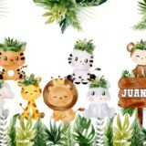Mural Jungle Party (Nombre Personalizado)
