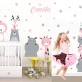 Combo de Vinilo + Medidor Animalitos Felices Niña