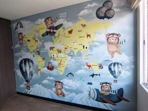 Mural Mapamundi Osos(Valor por M2)